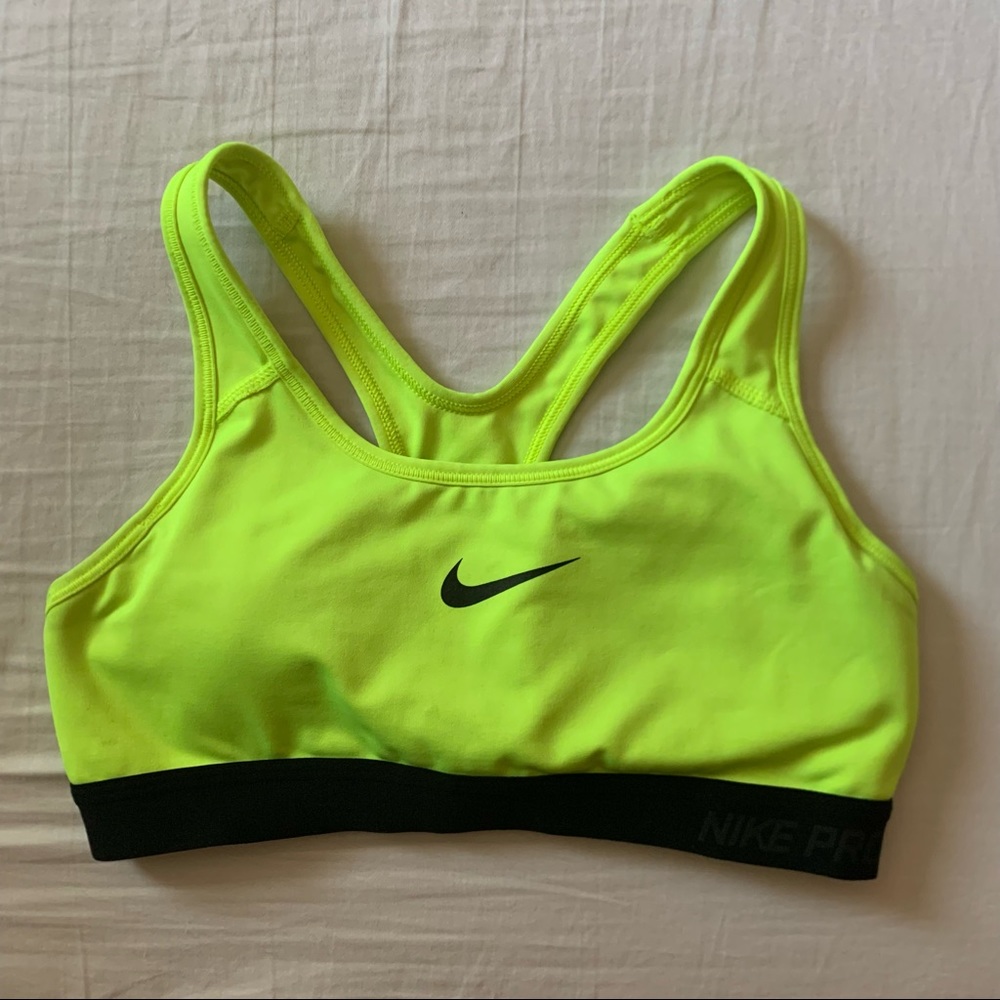 Women’s Nike Pro Sports Bra (Size Small) Lime Green